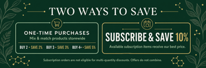Two ways to save at Integration Health Solutions: multi-quantity savings up to 5% or 10% with eligible subscriptions